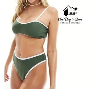 Charmleaks Crop High Cut Bikini Swimsuit Size S